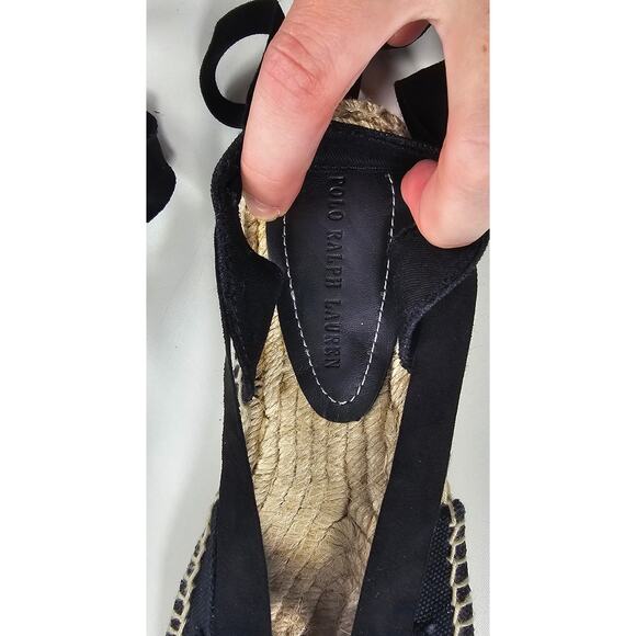 Bonni Canvas Espadrille Sandal sz 7 black lace up sandals coquette preppy NWOT - Picture 6 of 7